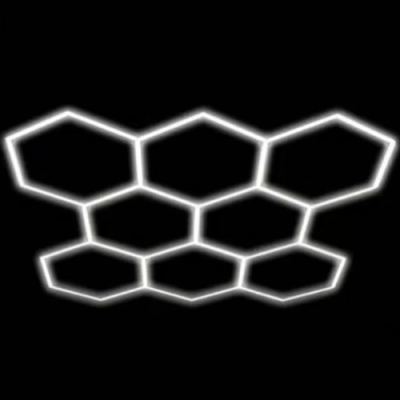 Hexagon luminaire set, 8 pc., with accessories, 280W, 6000K, IP20, 33600 Lm