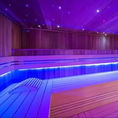 LED Starry Sky Set, for saunas, children's rooms, bathrooms, 12 lights, automatic RGB, IP54, 70°, gold body