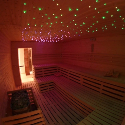 LED Starry Sky Set, for saunas, children's rooms, bathrooms, 12 lights, automatic RGB, IP54, 70°, gold body