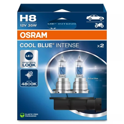 Halogen bulbs H8, 13.2V, 35W, up to 4800K, COOL BLUE INTENSE series