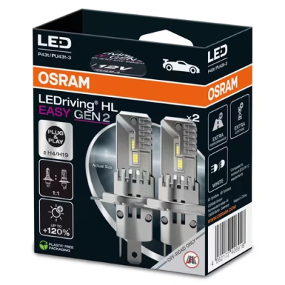 LED bulbs H4 / H19, 24W, 6500K, LEDriving HL EASY GEN 2 series