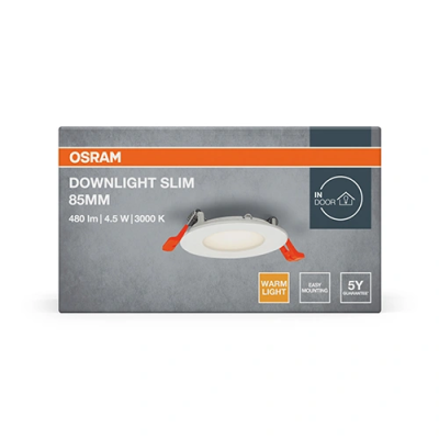 LED built-in panel, 4.5W, 3000K, 480Lm, 110°, IP20, Downlight Slim
