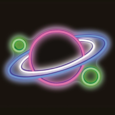 LED Neon light sign - planet, multicolor