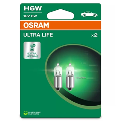 Auxiliary lamp H6W, 6W, 12V, 125Lm, ULTRA LIFE sērija