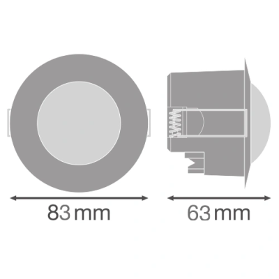 Infrared PIR motion sensor 360°, IP20, CEILING FLUSH