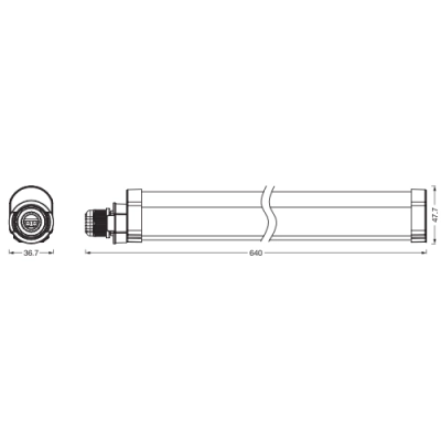 LED linear light 18W, 4000K, 2250Lm, 64 cm, DAMP PROOF Essential Extrusion