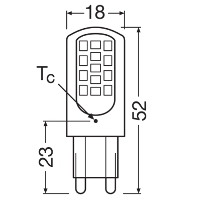 Dimmable LED bulb G9, 4W, 2700K, 470Lm, 300°
