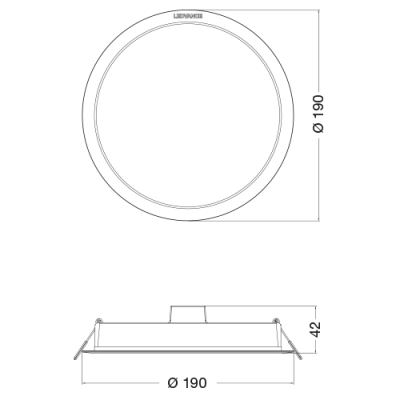 Recessed LED luminaire 18W, 4000K, IP44, 2070Lm