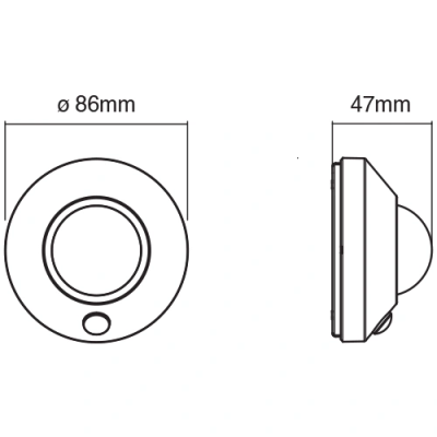 LED light with motion sensor on batteries, 3xAA, 1.7W, 4000K, IP20