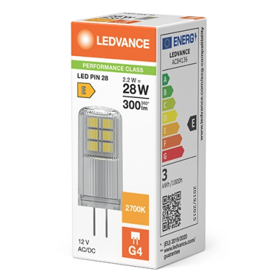 LED bulb G4, 12V, 2.2W, 2700K, 300lm, 320°