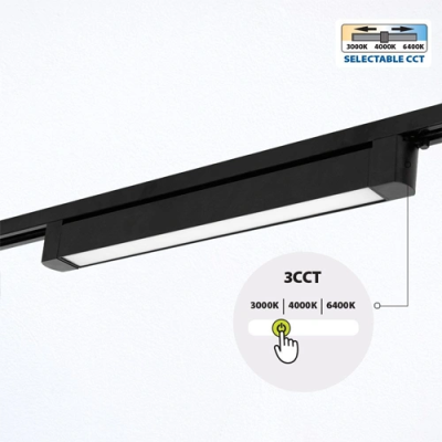 Single-phase track linear light DRAX LED 30W, 3 CCT, 2000Lm, IP20