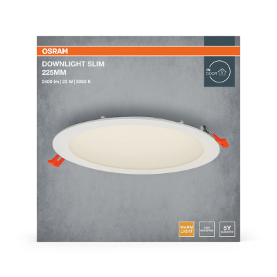 Recessed LED panel, 22W, 3000K, 2400Lm, IP20