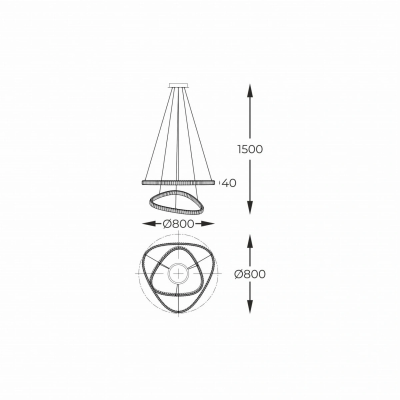 Pendant LED light ATHESA, 38W, 3000-6000K, 4400Lm
