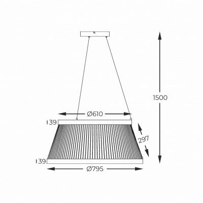 Pendant LED light BALU, 53W, 3000-6000K, 6200Lm