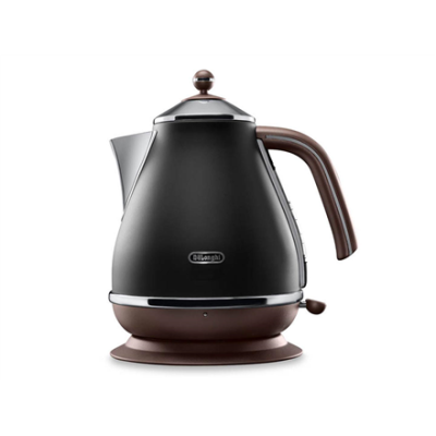 Delonghi  |  Icona Vintage  |  KBOV2001BK  |  Standard kettle  |  2000 W  |  1.7 L  |  Stainless steel  |  360° rotational base  |  Black