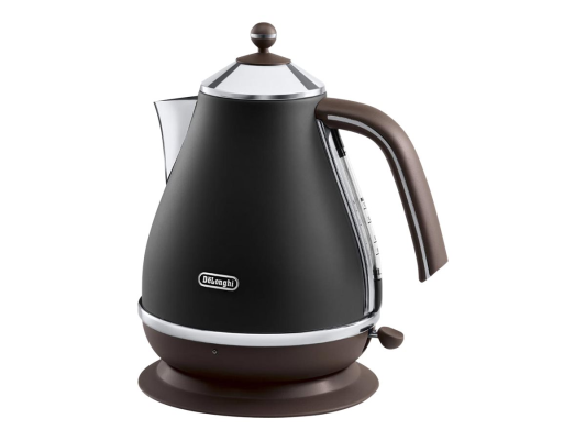 Delonghi  |  Icona Vintage  |  KBOV2001BK  |  Standard kettle  |  2000 W  |  1.7 L  |  Stainless steel  |  360° rotational base  |  Black