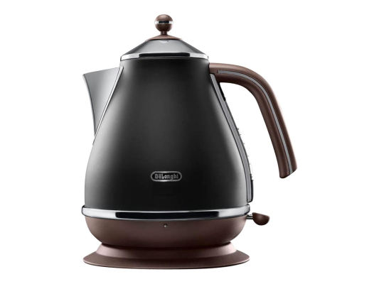Delonghi  |  Icona Vintage  |  KBOV2001BK  |  Standard kettle  |  2000 W  |  1.7 L  |  Stainless steel  |  360° rotational base  |  Black