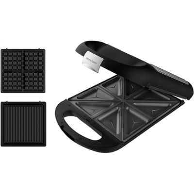 Cecotec Sandwich Maker  |  Rock'nToast Family 3in1  |  1500 W  |  Number of plates 3  |  Black