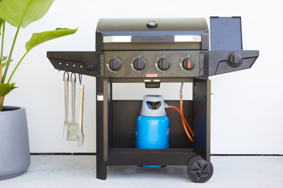 Barbecook Gas Barbecue Luca 412 with Cabinet and Sideburner, 145.4 x 60.3 x 112.3 cm  |  BC-GAS-3100