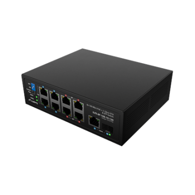 Lanberg Switch PoE 4xBT 4xAT SFP / ETH Din Unmanagment Fast Ethernet  |  ILFE-8P-1GE-1S-120  |  Unmanaged  |  Din rail, Rack