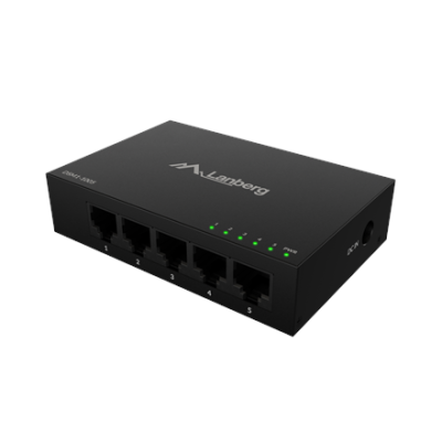 Lanberg Switch 5x1GB / s Unmanagment Gigabit Ethernet Desktop 12V metal case  |  DSM1-1005  |  Unmanaged  |  Desktop