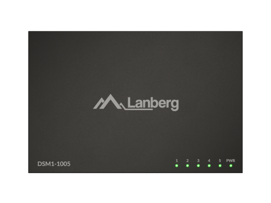 Lanberg Switch 5x1GB / s Unmanagment Gigabit Ethernet Desktop 12V metal case  |  DSM1-1005  |  Unmanaged  |  Desktop