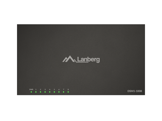 Lanberg Switch 8x1GB / s Unmanagment Gigabit Ethernet Desktop 12V metal case  |  DSM1-1008