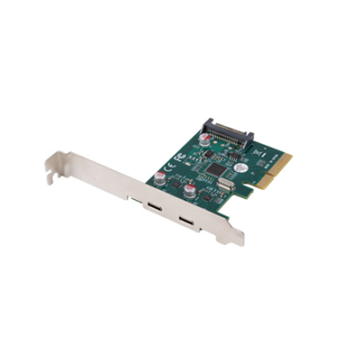 Lanberg PCI-Express X1 Card to 2X USB-C 3.2 GEN 2X1 Low profile  |  PCE-UC3-002