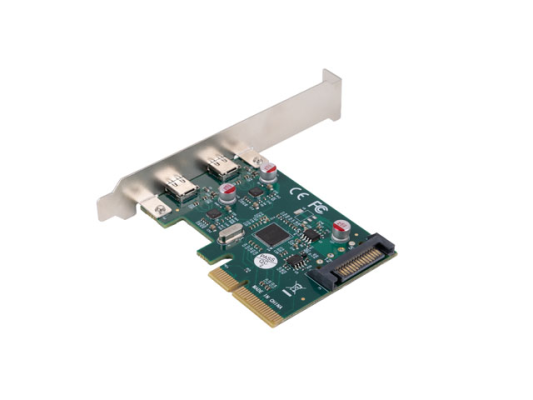 Lanberg PCI-Express X1 Card to 2X USB-C 3.2 GEN 2X1 Low profile  |  PCE-UC3-002