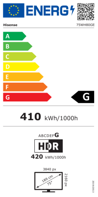 Hisense  |  Window Facing - High Brightness Display  |  75WH80GE  |  75 "  |  Landscape / Portrait  |  24 / 7  |  Android  |  Wi-Fi  |  9 ms  |  178 °  |  178 °  |  4000 cd / m²