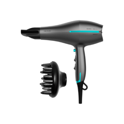 Cecotec Hair dryer  |  IoniCare 5300 Maxi Aura Black  |  2200 W  |  Number of temperature settings 3  |  Ionic function  |  Black / Grey  |  Diffuser nozzle