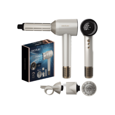 Cecotec Hair dryer  |  DryGlam Waves Champagne  |  1600 W  |  Number of temperature settings 3  |  Ionic function  |  Champagne  |  Diffuser nozzle