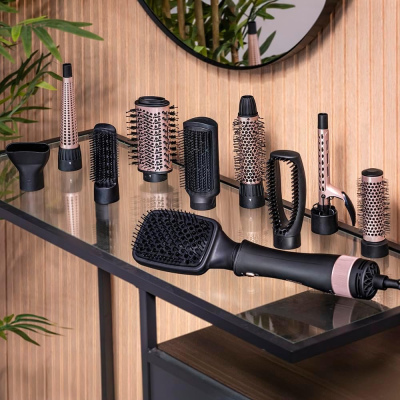 Cecotec gaisa suku  |  CeramicCare 10in1 Styler 10-in-1  |  Sildīšanas līmeņu skaits 3  |  1000 W  |  Melna