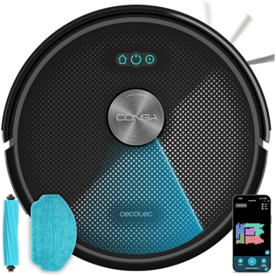 Cecotec Robot Vacuum Cleaner  |  Conga M70  |  Wet&Dry  |  Operating time (max) 250 min  |  4500 mAh  |  Dust capacity 400 L  |  20000 Pa  |  Black