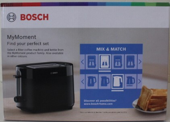 РАСПРОДАЖА. Bosch Compact Toaster  |  TAT2M123 MyMoment  |  Power 950 W  |  Number of slots 2  |  Housing material Plastic  |  Black  |  DAMAGED PACKAGING