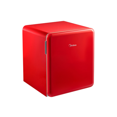 Midea Refrigerator  |  MDRD86SLE32  |  Energy efficiency class E  |  Free standing  |  Larder  |  Height 50 cm  |  Fridge net capacity 47 L  |  41 dB  |  Red
