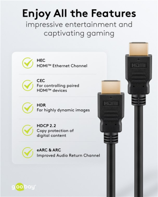 Goobay 80103 Soft HDMI High-Speed Cable with Ethernet  |  Soft  |  2 m