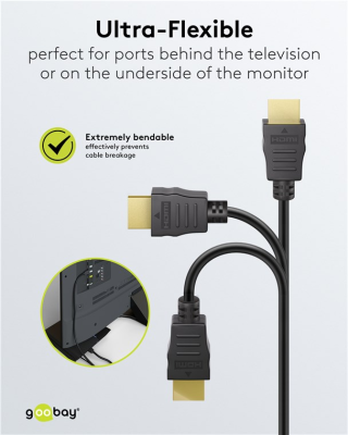 Goobay 80103 Soft HDMI High-Speed Cable with Ethernet  |  Soft  |  2 m