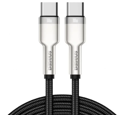 Baseus Cable USB-C uz USB-C Baseus Cafule, 100W, 1m melns