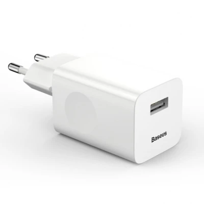 Сетевое зарядное устройство Baseus Quick Charger EU 24W адаптер питания USB Quick Charge 3.0 QC 3.0 Белый