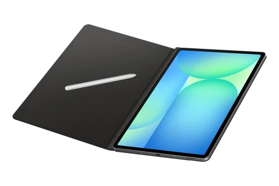BX620PB gudrais grāmatu vāks Samsung Galaxy Tab S10 FE+, melns