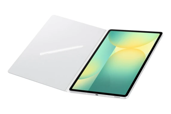 BX620PW gudrais grāmatu vāks Samsung Galaxy Tab S10 FE+, balts
