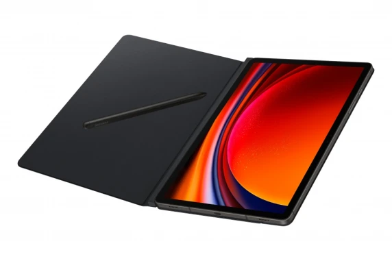 BX710PB gudrais grāmatu vāks Samsung Galaxy Tab S9 / S9 FE / S10 FE / S10 Lite, melns