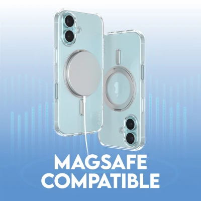 CARE Feature case with Silver Kickstand MagSafe iPhone 16, Caurspīdīgs