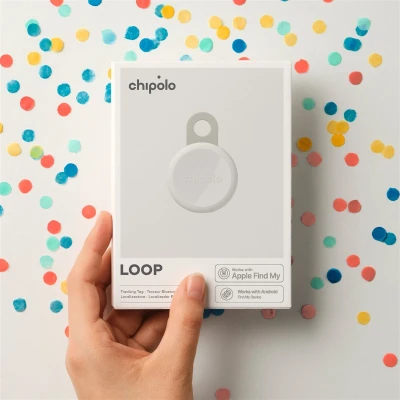 Chipolo LOOP – uzlādējams Bluetooth izsekošanas rīks ar silikona cilpu iOS & Android, krīts