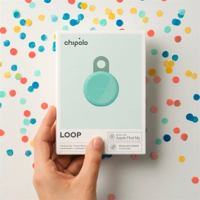Chipolo LOOP – Перезаряжаемый Bluetooth трекер с силиконовым петлёй для iOS & Android, Мятный