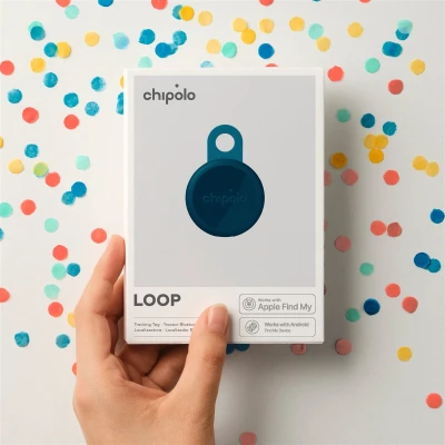 Chipolo LOOP – uzlādējams Bluetooth izsekošanas rīks ar silikona cilpu iOS & Android, jūraszila
