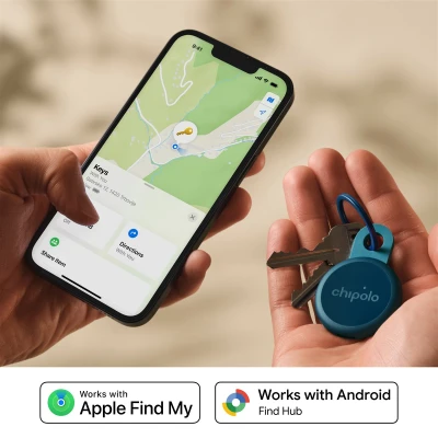 Chipolo LOOP – uzlādējams Bluetooth izsekošanas rīks ar silikona cilpu iOS & Android, jūraszila