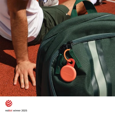 Chipolo LOOP – Rechargeable Bluetooth Tracker with Silicone Loop for iOS & Android, Coral