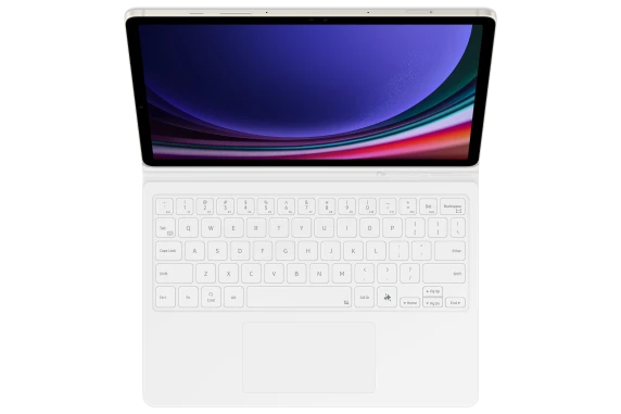 DX725UW Grāmatu vāks ar tastatūru Samsung Galaxy Tab S9 / S9 FE / S10 FE / S10 Lite, balts